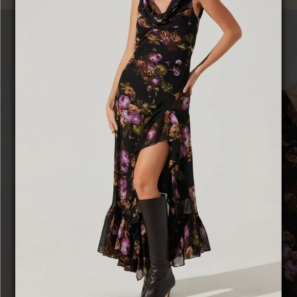 Astr | Dresses | Cecilia Cowl Neck Maxi Dress Astr | Poshmark
